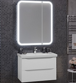 Opadiris Мебель для ванной Элеганс 80 подвесная белая матовая – фотография-1